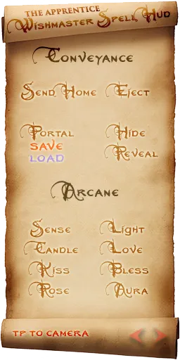 Conveyance and Arcane spells on the Apprentice HUD